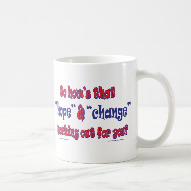 NY-HOPE-AND-CHANGE-Funky-skript Kaffemugg (Höger)