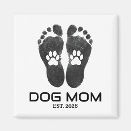 Ny Hundmamma Tassavtryck Fet Datum Magnet