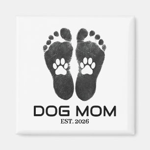 Ny Hundmamma Tassavtryck Fet Datum Magnet