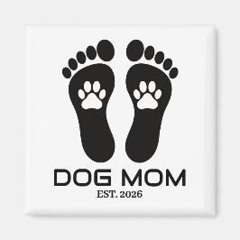 Ny hundmamma Tassavtryck Fet Est Datum Magnet
