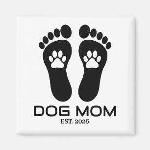 Ny hundmamma Tassavtryck Fet Est Datum Magnet
