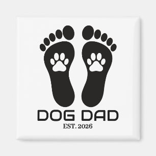 Ny hundpappa Tassavtryck Fet Est. Datum Magnet