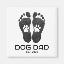 Ny hundpappa Tassavtryck Fet Est. Datum Magnet