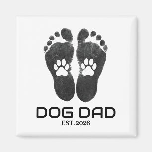 Ny hundpappa Tassavtryck Fet Est. Datum Magnet