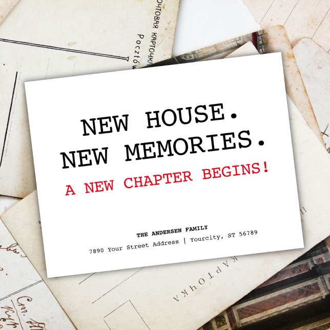 Ny husadress Enkel Minimalistisk Flytt Meddelande Vykort (New House Address Simple Minimalist Moving Announcement Postcard)