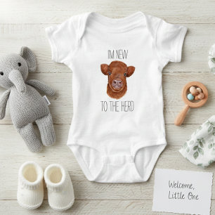Ny i hjorden Highland Cow Kalv Baby T Shirt