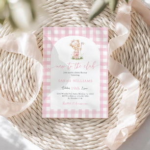 Ny i klubben baby shower flicka inbjudan
