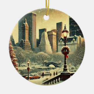 NY - Iconic Holiday Magic in the Big Apple Julgransprydnad Keramik