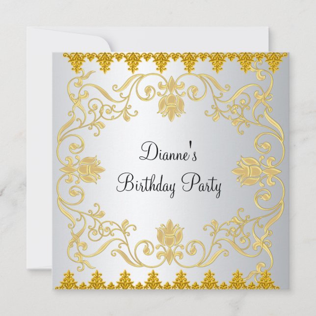 Ny inbjudan till Elegant Vita Guld (Framsida)