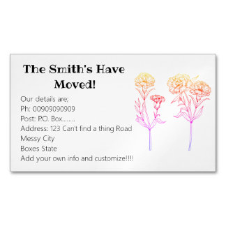 Ny information om carnation magnetiska visitkort