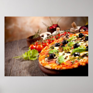 Ny italiensk pizza poster