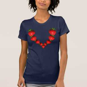 Ny jordgubbehalsbandT-tröja T-shirt