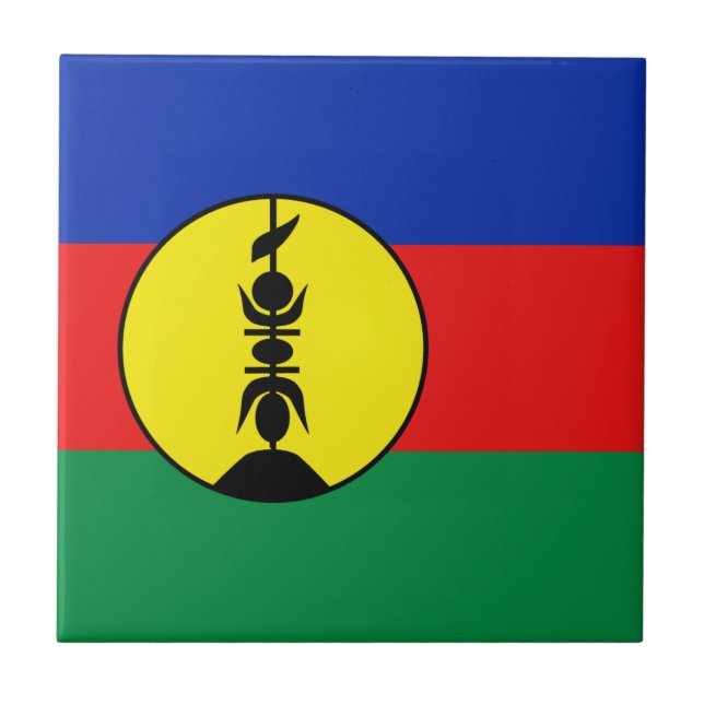 Ny Kaledonien Flagga Keramisk Platta Kakelplatta (Framsidan)