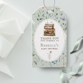 Ny kapitel baby shower akvarell, vildblomma presentetikett