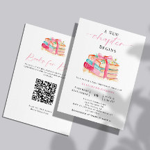 Ny Kapitel Baby Shower Bok Begäran QR-kod Söt