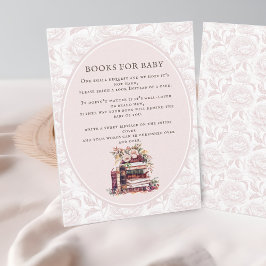 Ny kapitel baby shower ta med en bok ros peony tilläggskort
