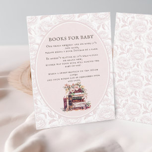 Ny kapitel baby shower ta med en bok ros peony tilläggskort