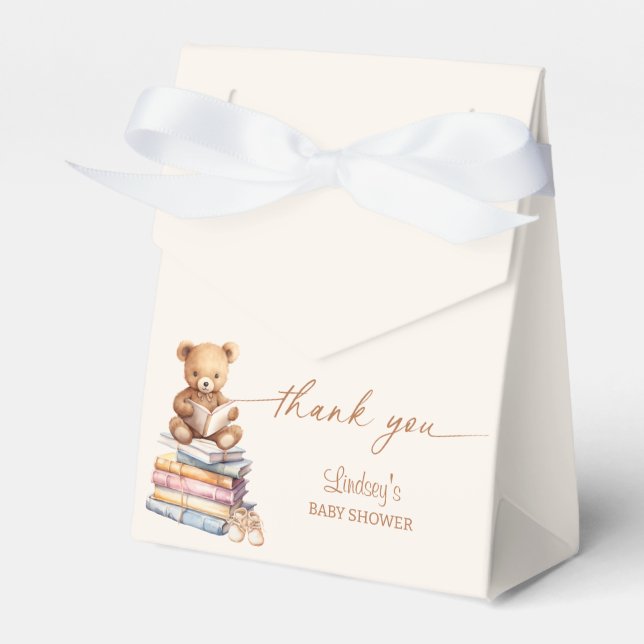 Ny Kapitel Börjar Baby Shower Teddy Sago-bok Presentaskar (Framsidan Sidan)
