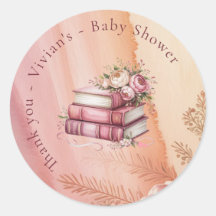 Ny Kapitel Börjar Blommiga Böcker Babyfirande