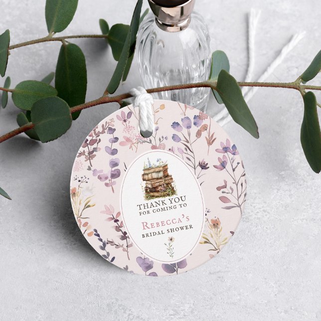 Ny kapitel bröllopsdusch vattenfärg, vild blomster gåvor etiketter (Skapare uppladdad)