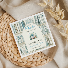 Ny Kapitel Pojkbibliotek Bok Baby Shower Dekoratio Pappersservett