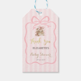 Ny kapitel Rosa band Slitade Baby Shower Presentetikett