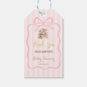 Ny kapitel Rosa band Slitade Baby Shower Presentetikett