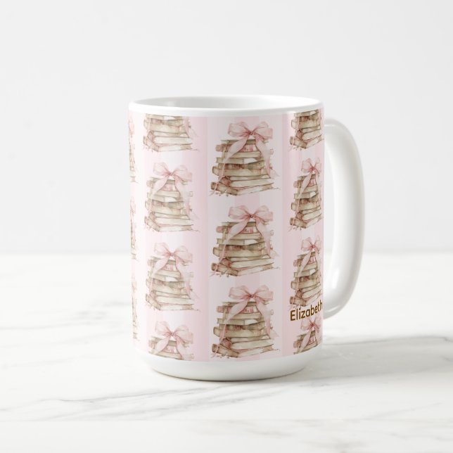 Ny kapitel Rosa Slinga Ränder Kaffemugg (Framsida höger)