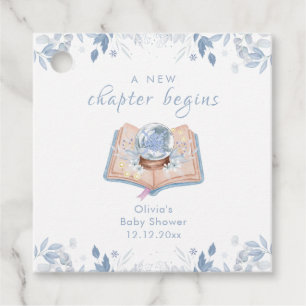 Ny kapitel Vinter Blommig Snöboll Baby Shower Gåvor Etiketter