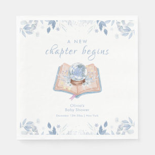 Ny kapitel Vinter Blommig Snöboll Baby Shower Pappersservett
