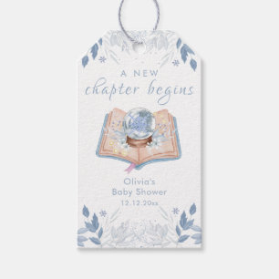 Ny Kapitel Vinter Blommig Snöboll Baby Shower Presentetikett