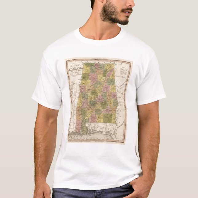 Ny karta av Alabama 2 T-shirt (Framsida)