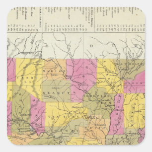Ny karta av Arkansas Fyrkantigt Klistermärke
