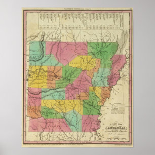 Ny karta av Arkansas Poster