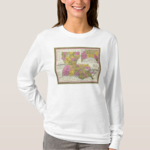 Ny karta av Louisiana 3 T-shirt