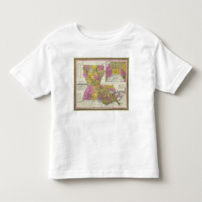 Ny karta av Louisiana 3 T-shirt (Framsida)