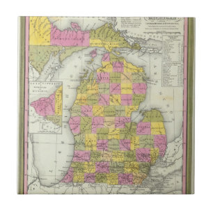 Ny karta av Michigan 2 Kakelplatta