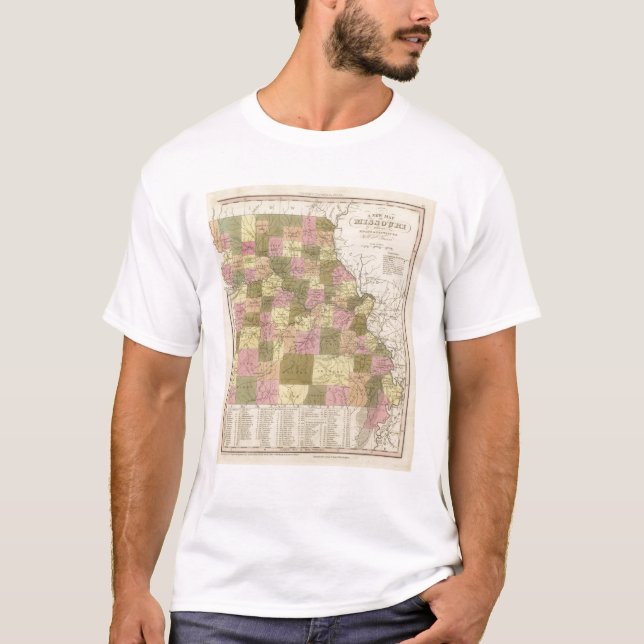 Ny karta av Missouri 2 T-shirt (Framsida)