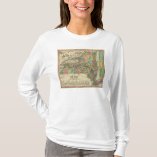 Ny karta av New York T-shirt