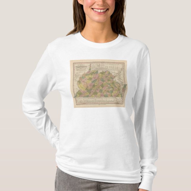 Ny karta av Virginia T-shirt (Framsida)