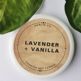 Ny kartong Hemlagad Sojaljus Chic Lock till burk Runt Klistermärke