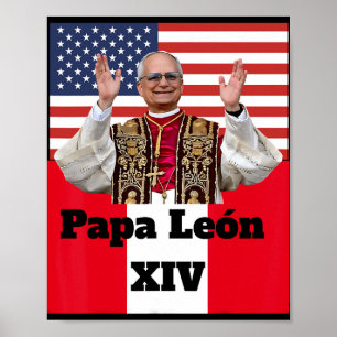 Ny Katolsk Pe Leo Xiv Påve León Peru U.s.a. Conn Poster