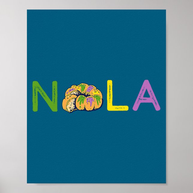 Ny King Cake Mardi Gras Orleans Poster (Framsidan)