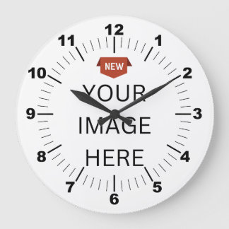 NY! Klocka - 10-tums Runt svart trä Ram