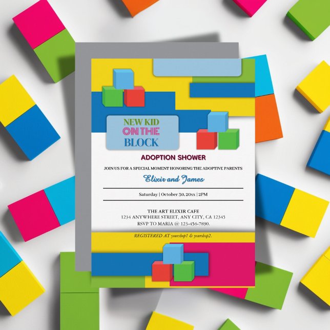 Ny knapp på den blockerade adoptionsfosterpresenta inbjudningar (Skapare uppladdad)