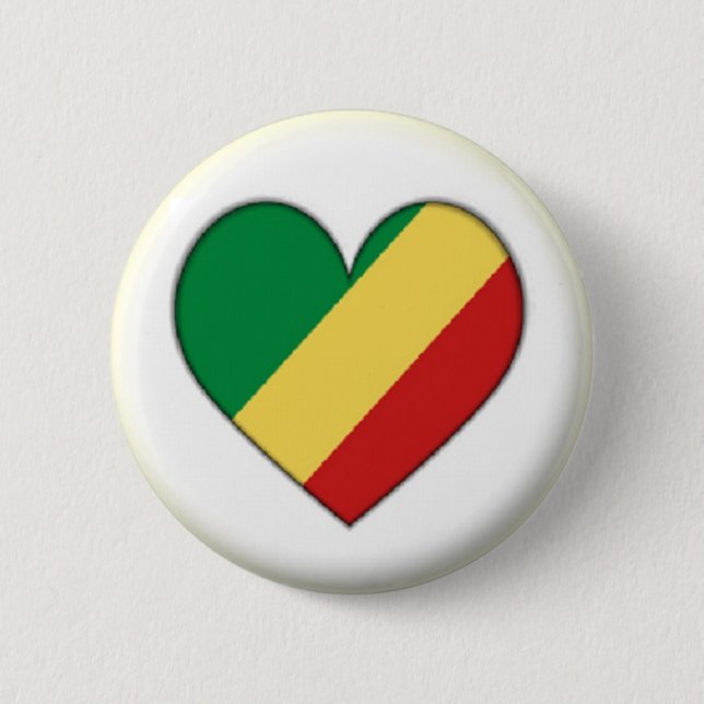 NY! - KONGO-BRAZZAVILLE HEART PIN BACK BADGE KNAPP (Framsida)