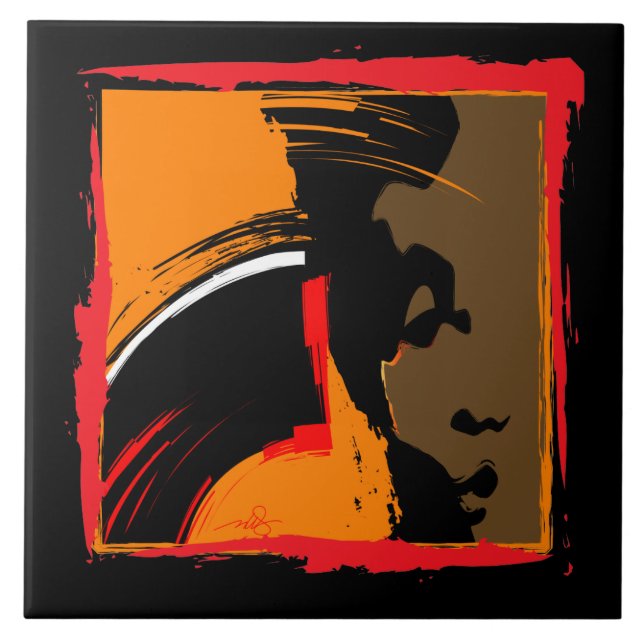 Ny konst för kvinnors Abstrakt Kakelplatta (Framsidan)