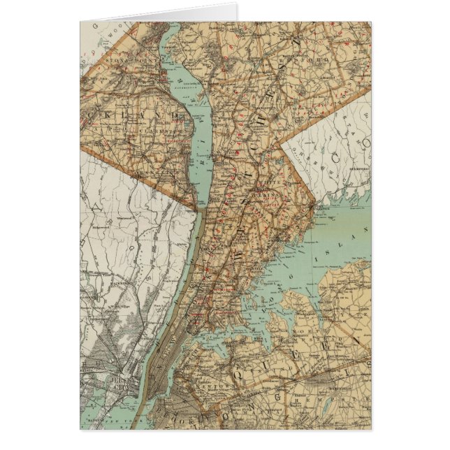 NY, Kung, Queens, Richmond, Rockland Hälsningskort (Framsidan)