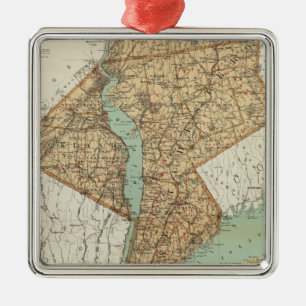NY, Kung, Queens, Richmond, Rockland Julgransprydnad Metall