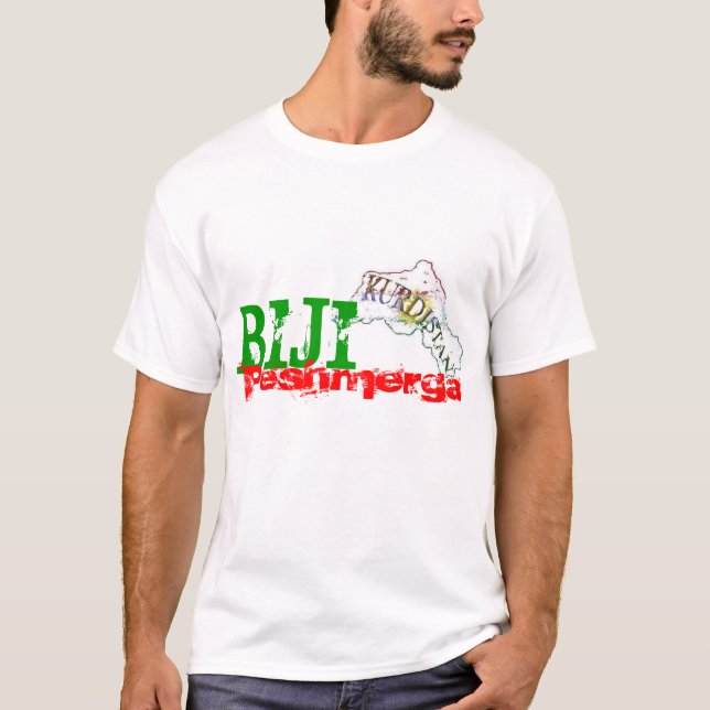 NY Kurdistan"Biji Peshmerga" T-tröja Tee Shirt (Framsida)